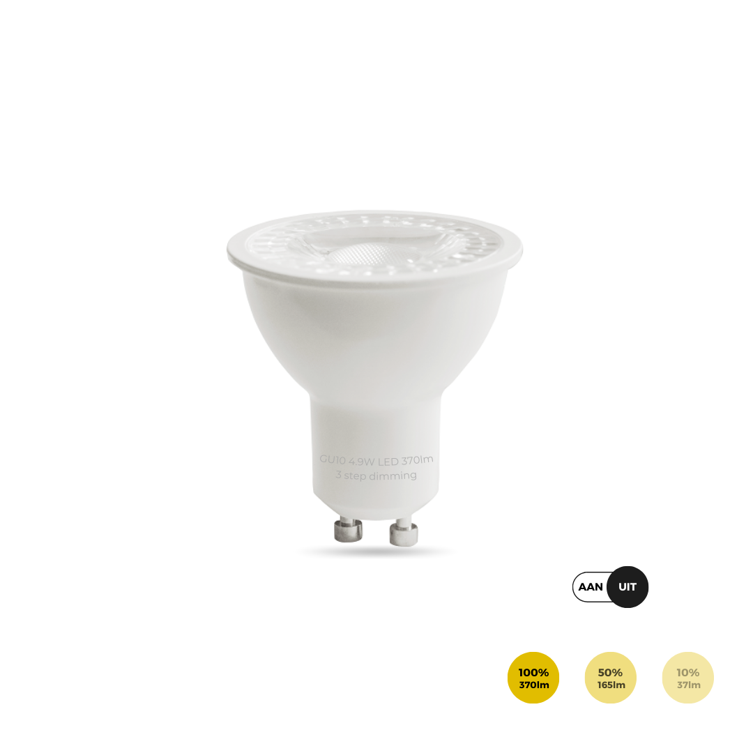 LED Spot GU10 4.9Watt 370LM 3 Steps Dimmable DEZIGNSTORE
